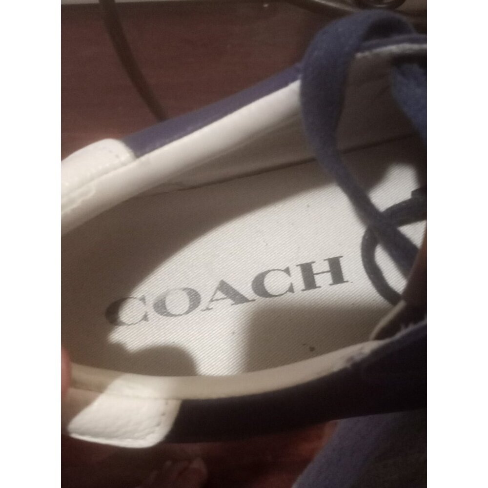 Coach Leather Court Sneaker Men’s Size 10.5 D Blue Lace Up Shoes - Picture 12 of 12